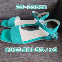 ORiental TRaffic スクエアトゥメタリックラインサンダル M