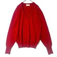 カシミヤ100% Vネックセーター ニット メンズ KOCO レッド系