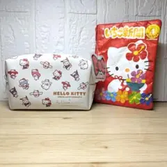 【ポーチ2個セット】ラ・メゾン白金×ハローキティ ＆3coins キティちゃん
