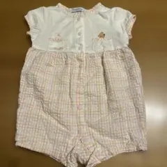 familiar チェック柄ロンパース ファミリア　70 半袖