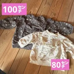 姉妹コーデ⭐️tete a tete 花柄トレーナー 100cm 80㌢2点セット