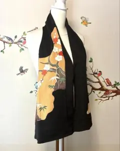 一点物】 着物ジャケット 黒 金糸花柄 - メルカリ