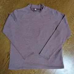 ラウンドネック 長袖カットソー フリル付 ハイネック