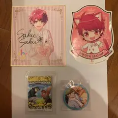 A3! 佐久間咲也 卯木千景 グッズ 缶バッジ 色紙 ダイカットステッカー