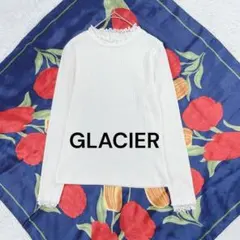 グラシア スタンドカラー長袖カットソー S ホワイト レース襟 袖 レイヤード♪