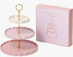 【新品】Francfranc パステルスカラップ スタンド 3段 ピンク