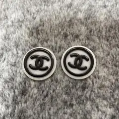CHANEL ビンテージボタン プラボタン バイカラー 24mm刻印あり 2個