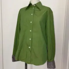 PS ポールスミス　お袖花柄のお洒落なシャツ　グリーン　春