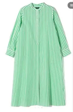 美品 シップス シャツワンピース ストライプ ピンク系 マンテコ