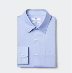 ユニクロ　スーパーノンアイロンスリムシャツ ブルー Sサイズ