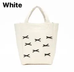 【新品未使用】gypsohila ジプソフィア　s トートバッグ ホワイト 中古・古着通販】Gypsohila (ジプソフィア) キルティングリボン