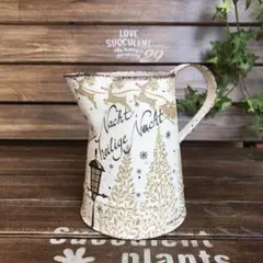 ぽてちさまご購入品　リメイク缶　ピッチャー サンタクロースがやって来た