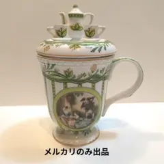 ワタトウ 蓋付き ティーカップ ティーポット 人物画 絵画 美品 グリーン