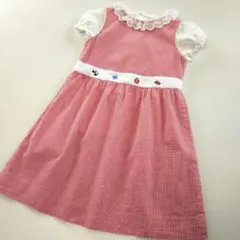 美品★110cm familiar ファミリア 赤ギンガムチェックワンピース