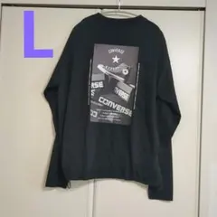 コンバース CONVERSE バックプリント 長袖Tシャツ ブラック Lのサムネイル