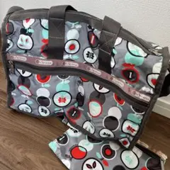 LeSportsac ボストンバッグ フルーツ柄　ミニポーチ付き　マルチ柄　旅行