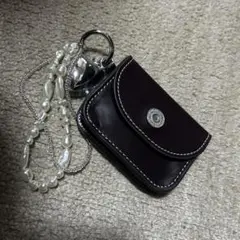 moussy ノベルティダークブラウンレザー キーケース