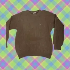 LACOSTE ブラウン編み込みニットセーター