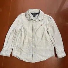 ラルフローレン　ブルーシャツ　フリル　100cm