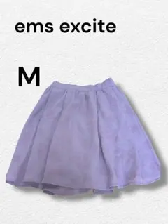 エムズエキサイト　紫 フレアスカート ミニスカート　M 花柄　裏地付き