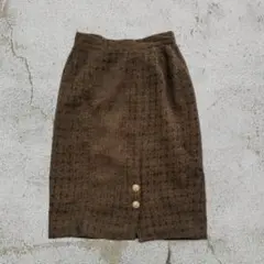 スカート　タイトスカート　レディース　ブラウン　レトロ　古着　vintage
