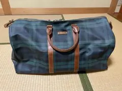 ポロラルフローレンボストンバッグ グリーン・ネイビー チェック柄