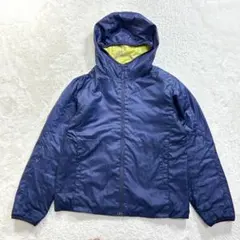 ユニクロ/M/紺/ナイロンジャケット/フード付き/中綿入り/秋冬/カジュアル