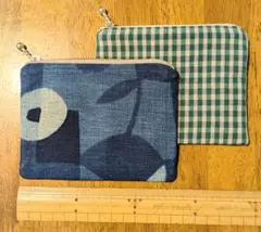 布製ポーチ2個セット　パラスパレスのハギレ