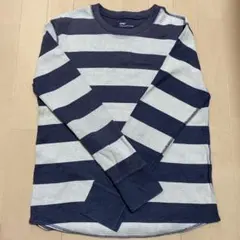 Gap ネイビーグレー ストライプ 長袖カットソー
