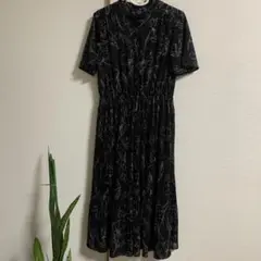 a.v.v 花柄黒ワンピース XLサイズ