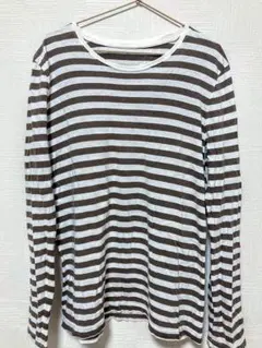 無印良品　インド綿天竺編みクルーネック長袖Ｔシャツ　ダークグレー