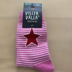 VILLER VALLA キッズ靴下 ピンク 星柄 34/36 8〜10歳