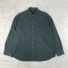 【90s】ラルフローレン BLAKE BDシャツ カーキ ツイル ポニー XXL