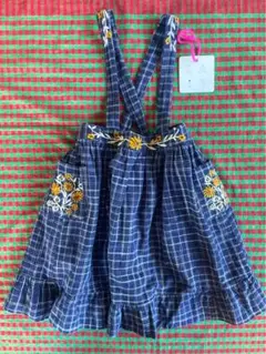 Lali kidsラリ 刺繍チェックスカート3Y