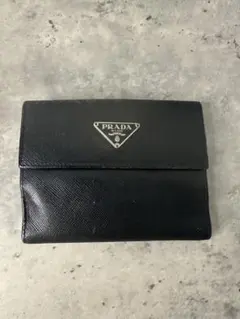 ⭐️PRADA プラダ 二つ折り財布 サフィアーノレザー ブラックのサムネイル