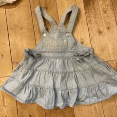 SLAP SLIP デニムブルー フリルジャンバースカート９０センチ