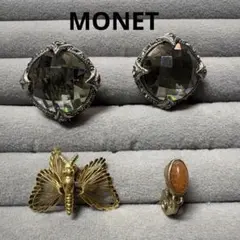 【ジャンク】MONET モネ　イヤリング　ブローチ