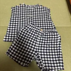 【美品】バースデー Cottoli セットアップ 95cm ギンガムチェック柄