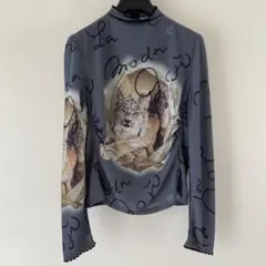 ✨美品✨ 伊太利屋GK（ジーケー）透け感トップス　ブラウス　長袖　ビジュー　9号のサムネイル
