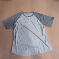 ま*お様 【USA古着】ヘンリーネック ラグランTシャツ グレーのサムネイル