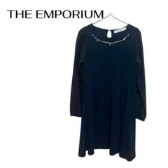 B0177THE EMPORIUM長袖 膝丈ワンピースビジューフォーマル