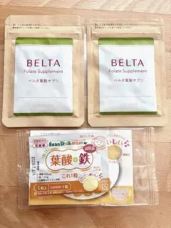 ベルタ葉酸サプリ2袋＆ビーンスターク葉酸+鉄 1粒