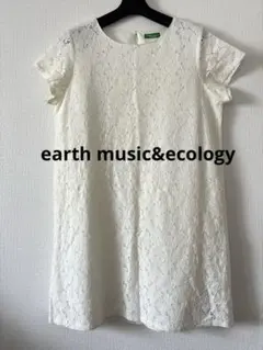 earth music&ecology【F】ワンピース アイボリー 花柄レース