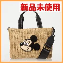 希少 ACCOMMODE×Disney スクエアかごバッグ ミッキービーズトート 