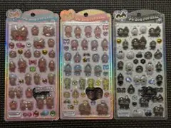 モンチッチ うるちゅるポップシール 3枚セット ピンク カラフル モノトーン