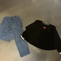 ZIDDY デニムパンツとロゴシャツセットのサムネイル