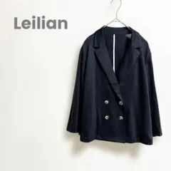 レリアン 麻混ブレザー ジャケット ネイビー 紺ブレストレッチ 金ボタン 春夏のサムネイル