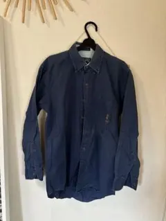 ネイビー デニム ボタンダウンシャツ