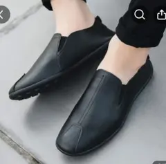 ※新品　未使用ドライビングシューズ　ブラック　PUレザー仕様　25.5