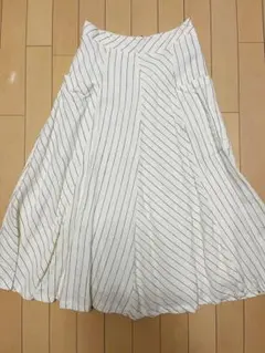 ガリャルダガランテ　ストライプ フレアロングスカート　麻